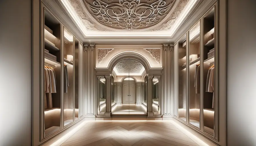 captivating walls in walk-in closet