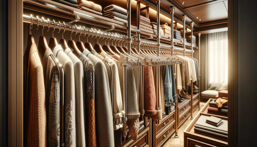 clothing rods in walk-in closet