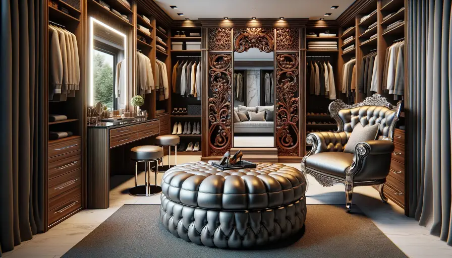 furniture is in a walk-in closet