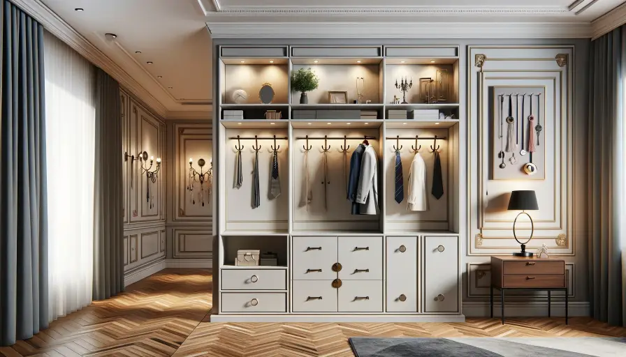 open wall space in walk-in closet