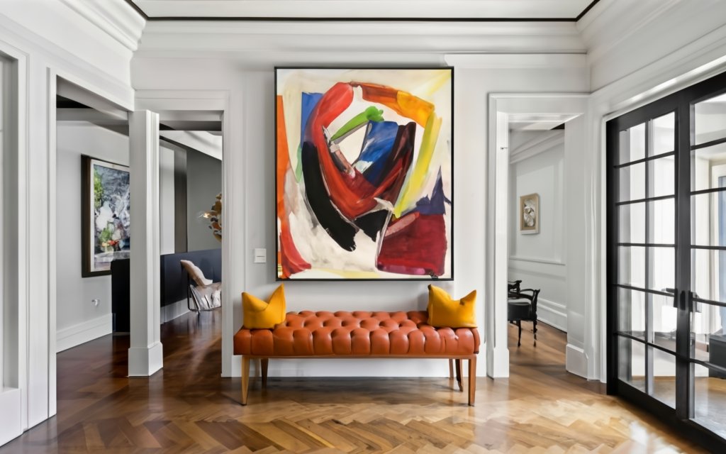 oversized artwork in farmhouse