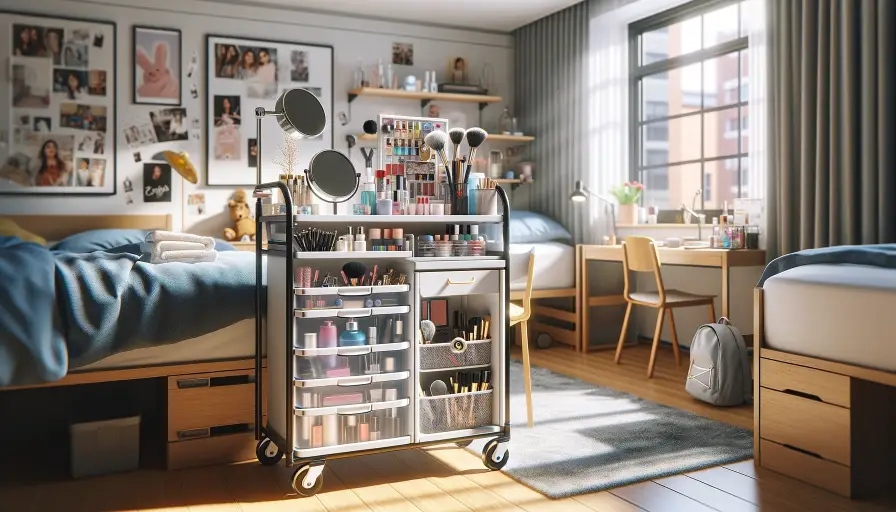 rolling storage carts in dorm