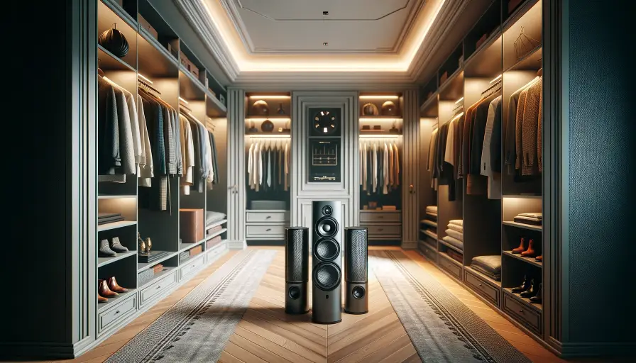 sound system in walk-in closet