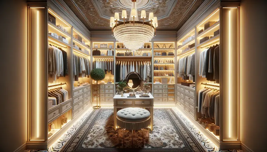 types of lighting in walkin closet