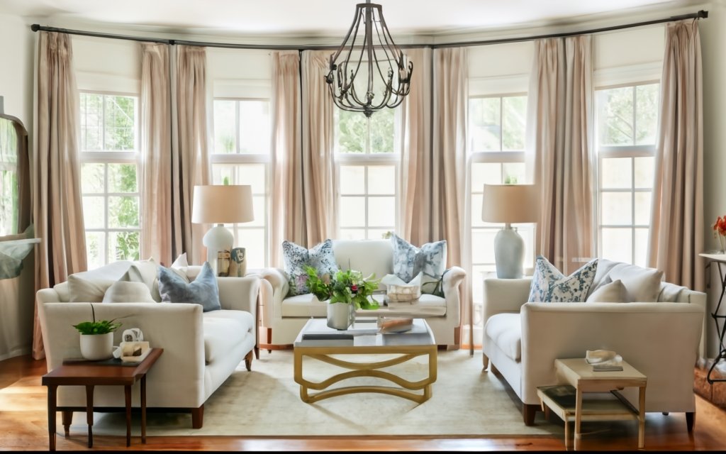 window treatments in farmhouse