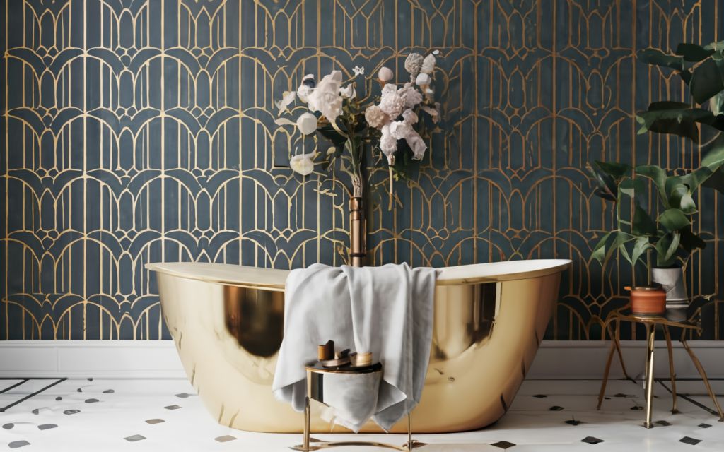 Art Deco Bathroom Wallpaper