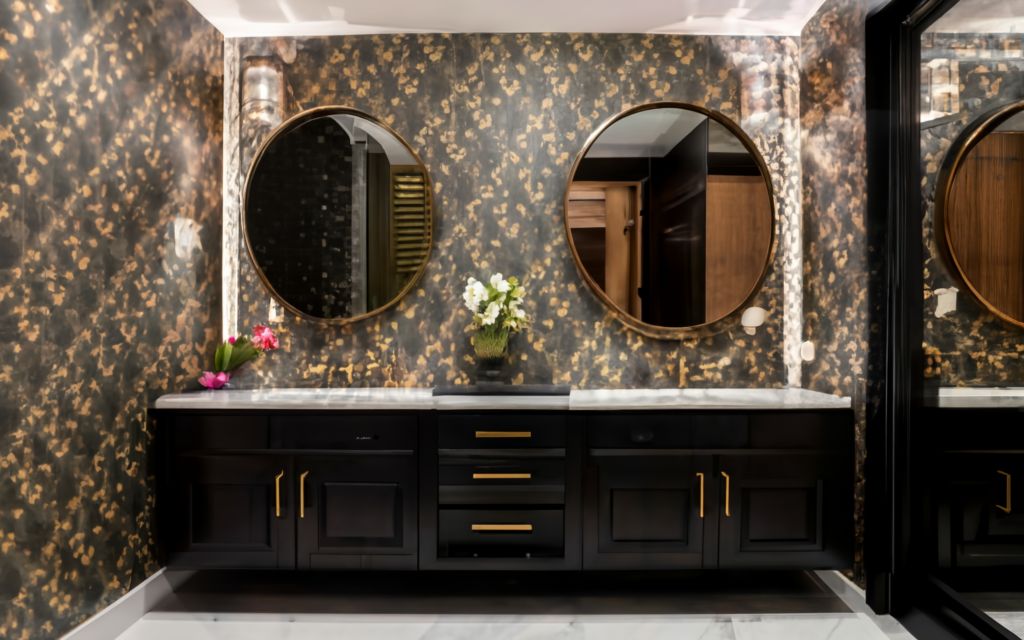 Dark Colored Bathroom Wallpaper