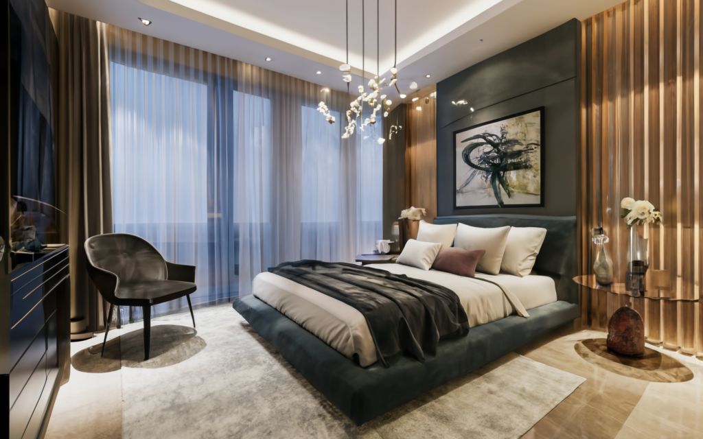 Black and golden bedroom color