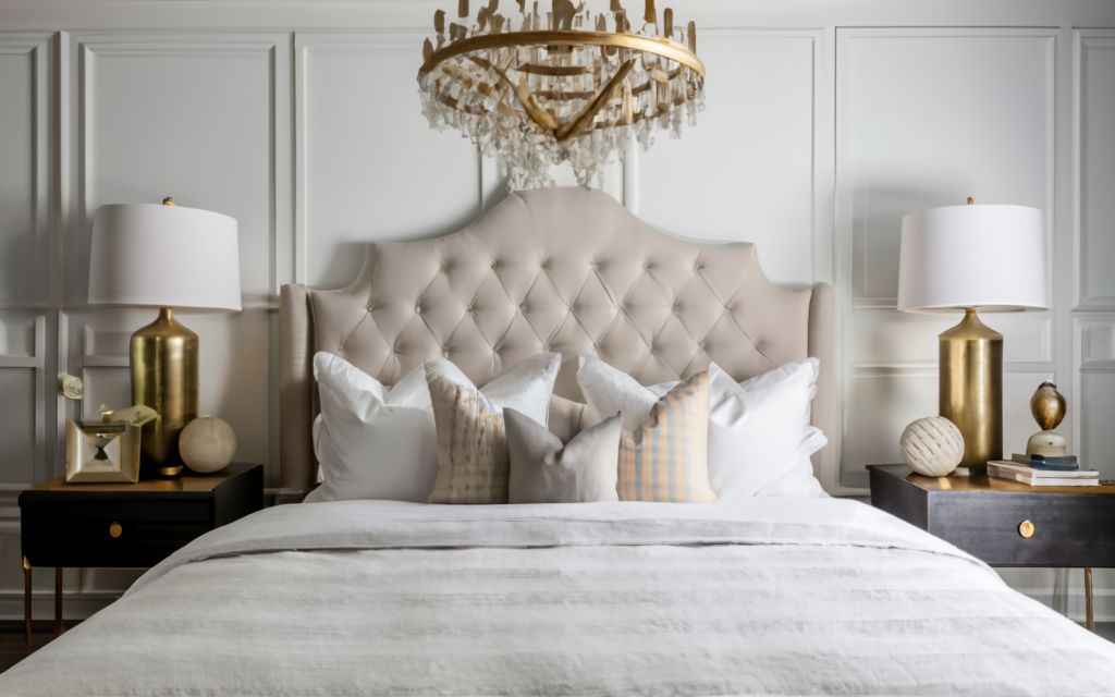 Eggshell white colored bedroom