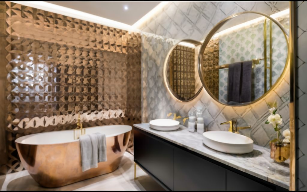 Metallic Bathroom Wallpaper