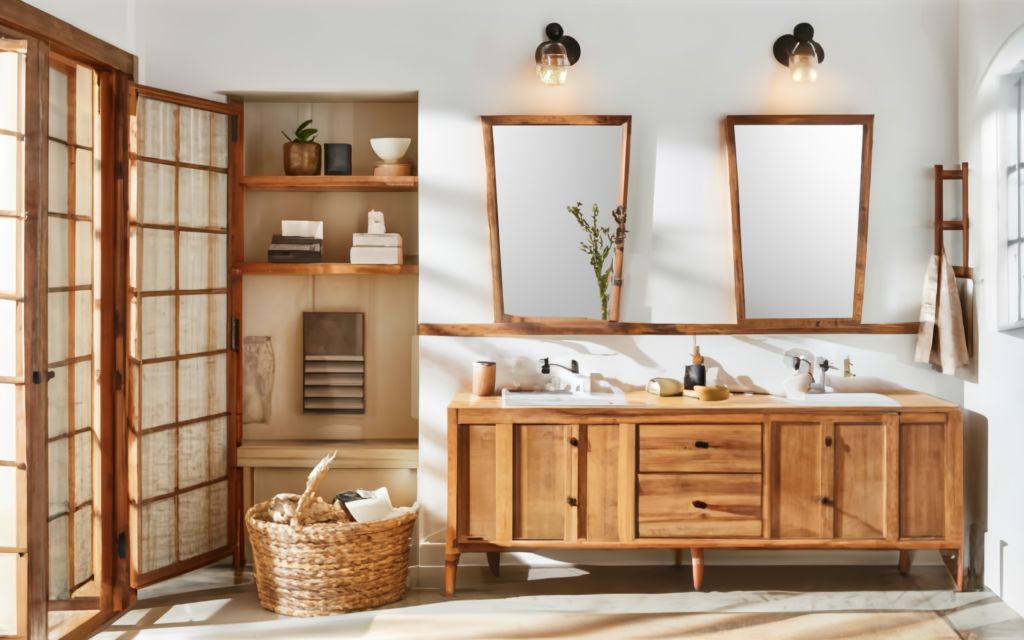 Using sustainable materials in the open concept bathroom