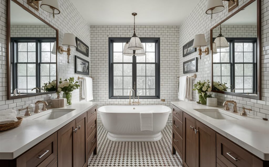 Elegant black and white bathroom paint ideas