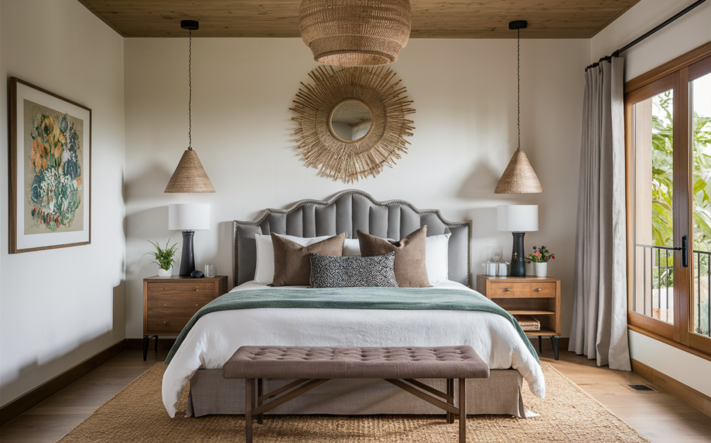 Headboard in bedroom