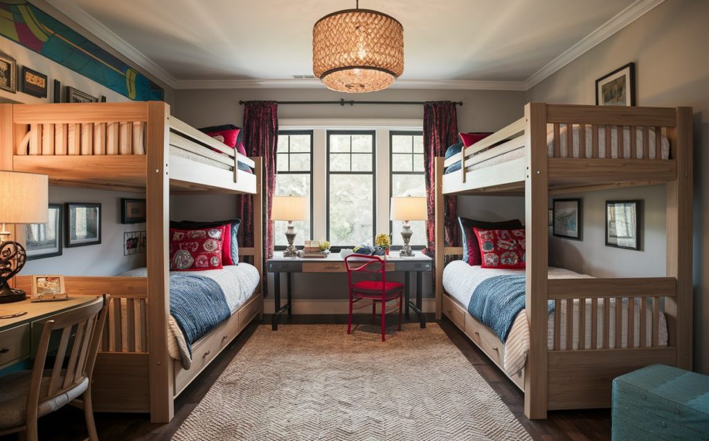 Teen bedroom with beds