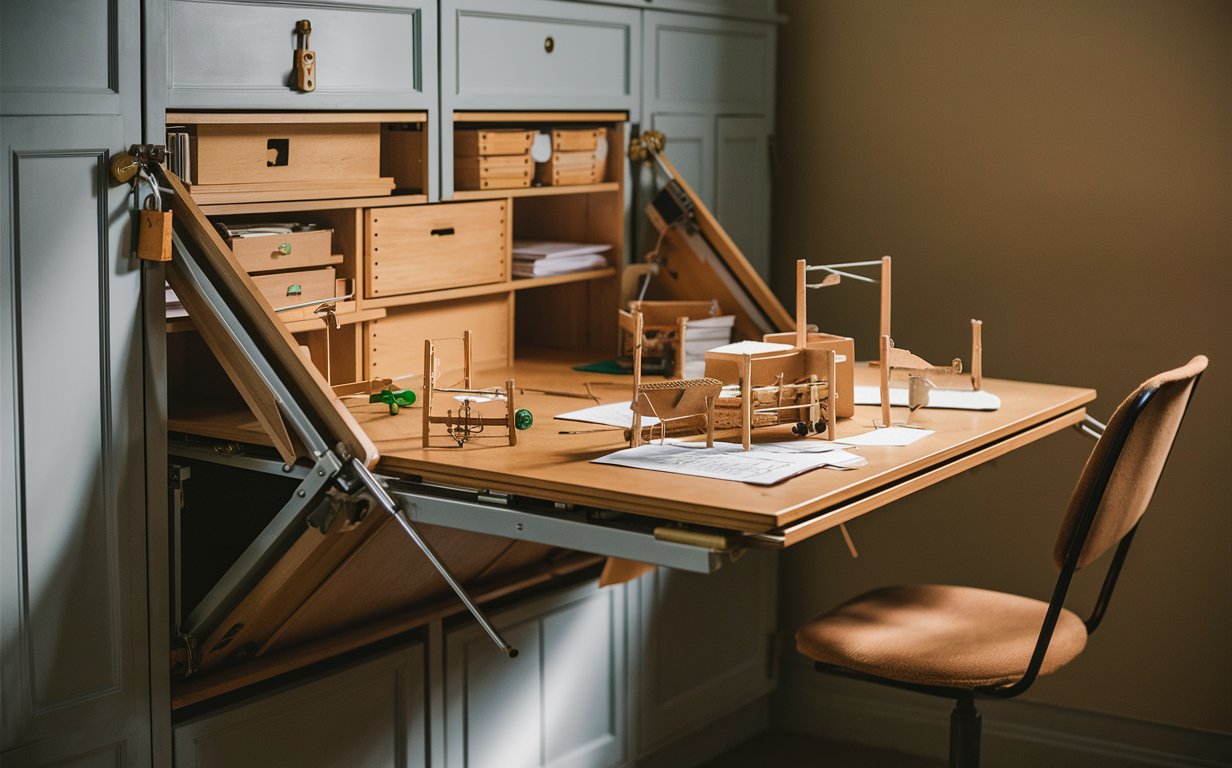 Compact Fold-Down Desk for Small Spaces