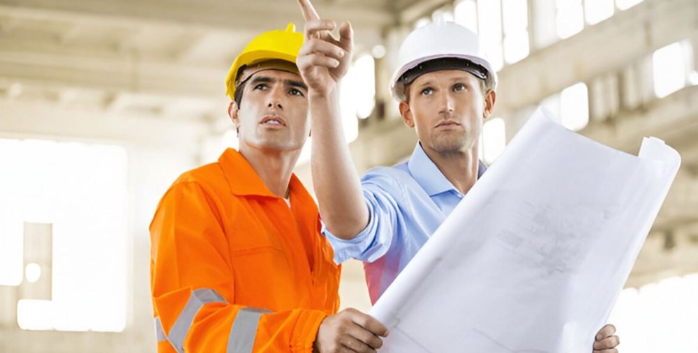 Contractor discussing construction quote templates