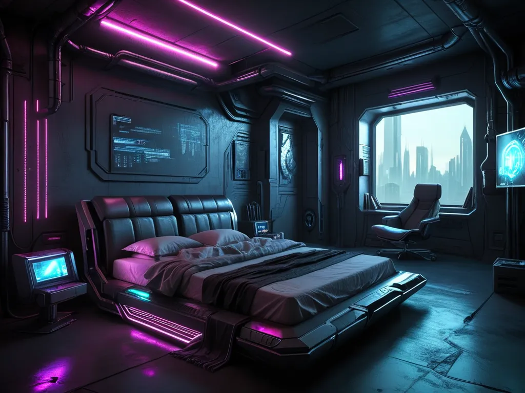 Cyberpunk style Bedroom